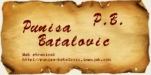 Puniša Batalović vizit kartica